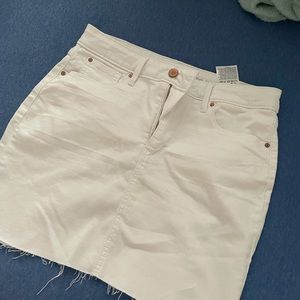 High waisted white skirt